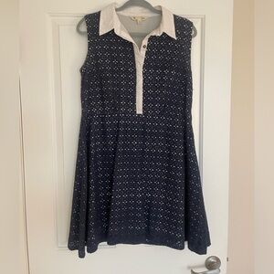Blue casual dress.